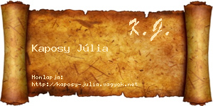 Kaposy Júlia névjegykártya