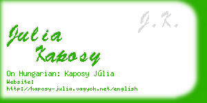 julia kaposy business card